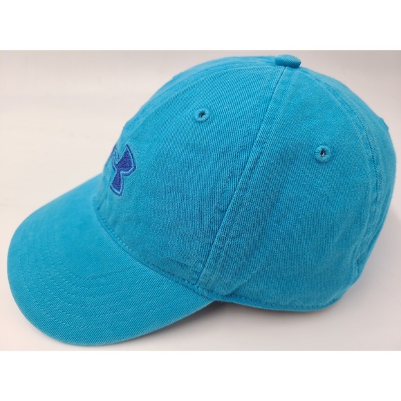 Women Under Armour Strapback Adjustable Hat Cap Cotton Casual Baseball UA Blue - Picture 5 of 11